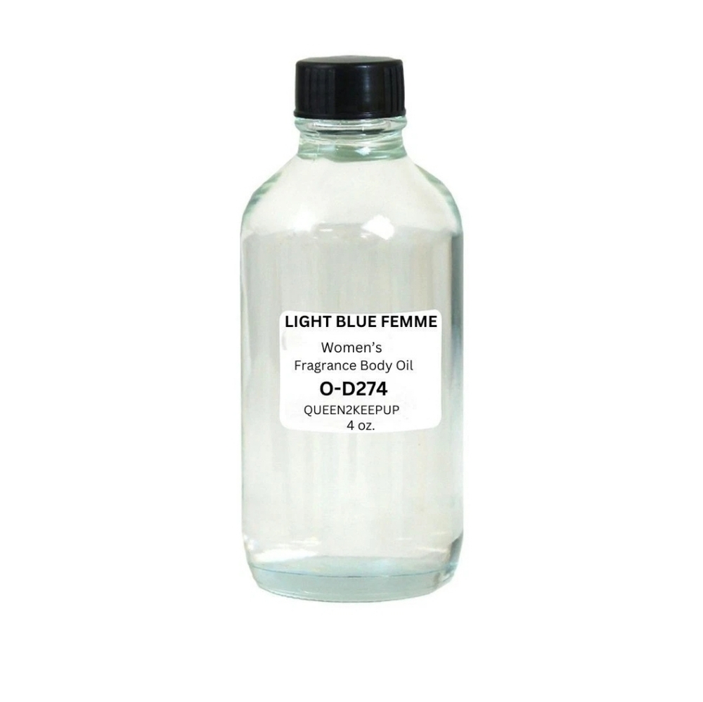 Light Blue Femme (Women) Body Oil 4 oz Fragrance All Natural Pure Uncut Scent